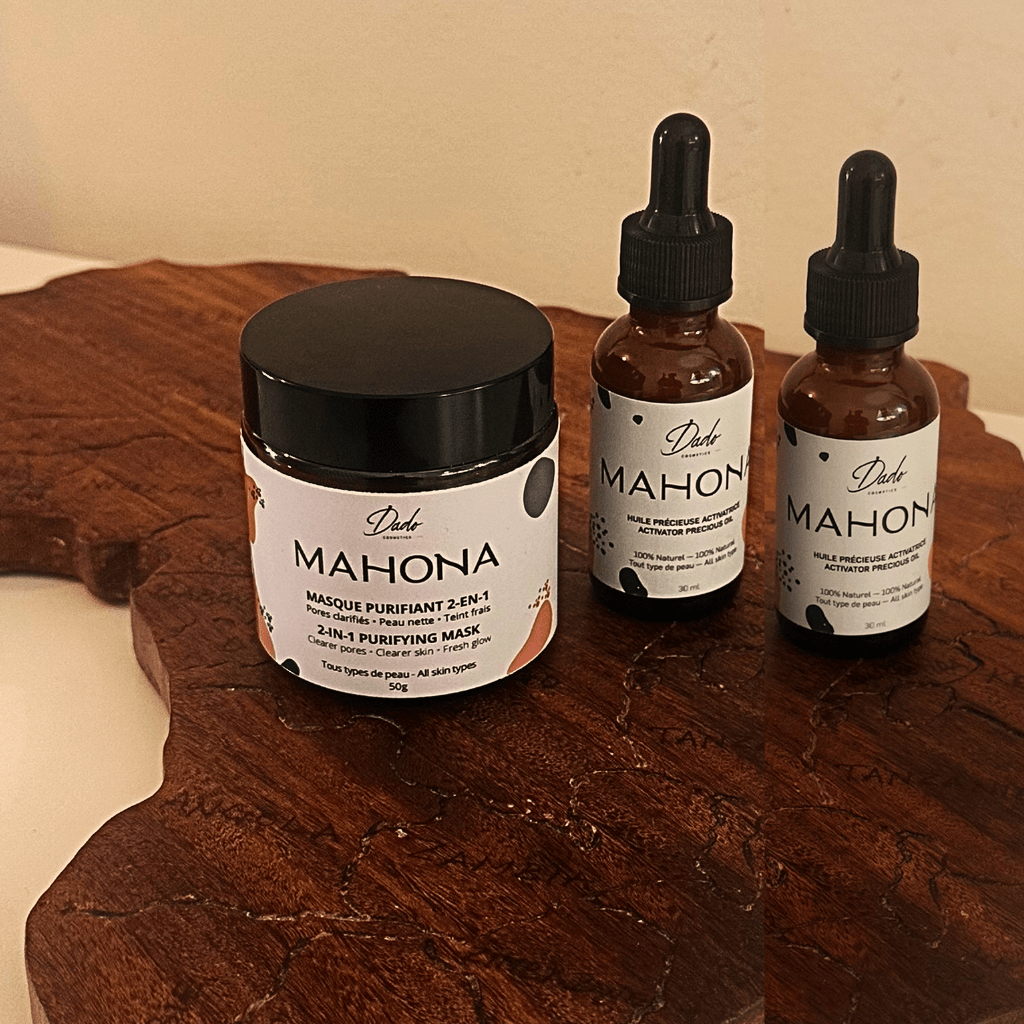 Masque visage purifiant naturel MAHONA - Teint terne et pores visibles - Dado Cosmetics