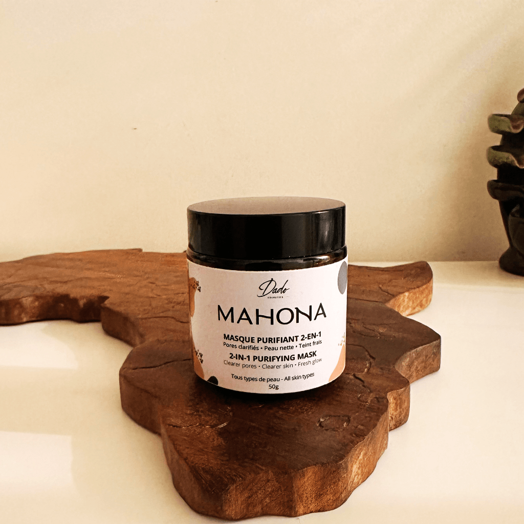 Masque visage purifiant naturel MAHONA - Teint terne et pores visibles - Dado Cosmetics