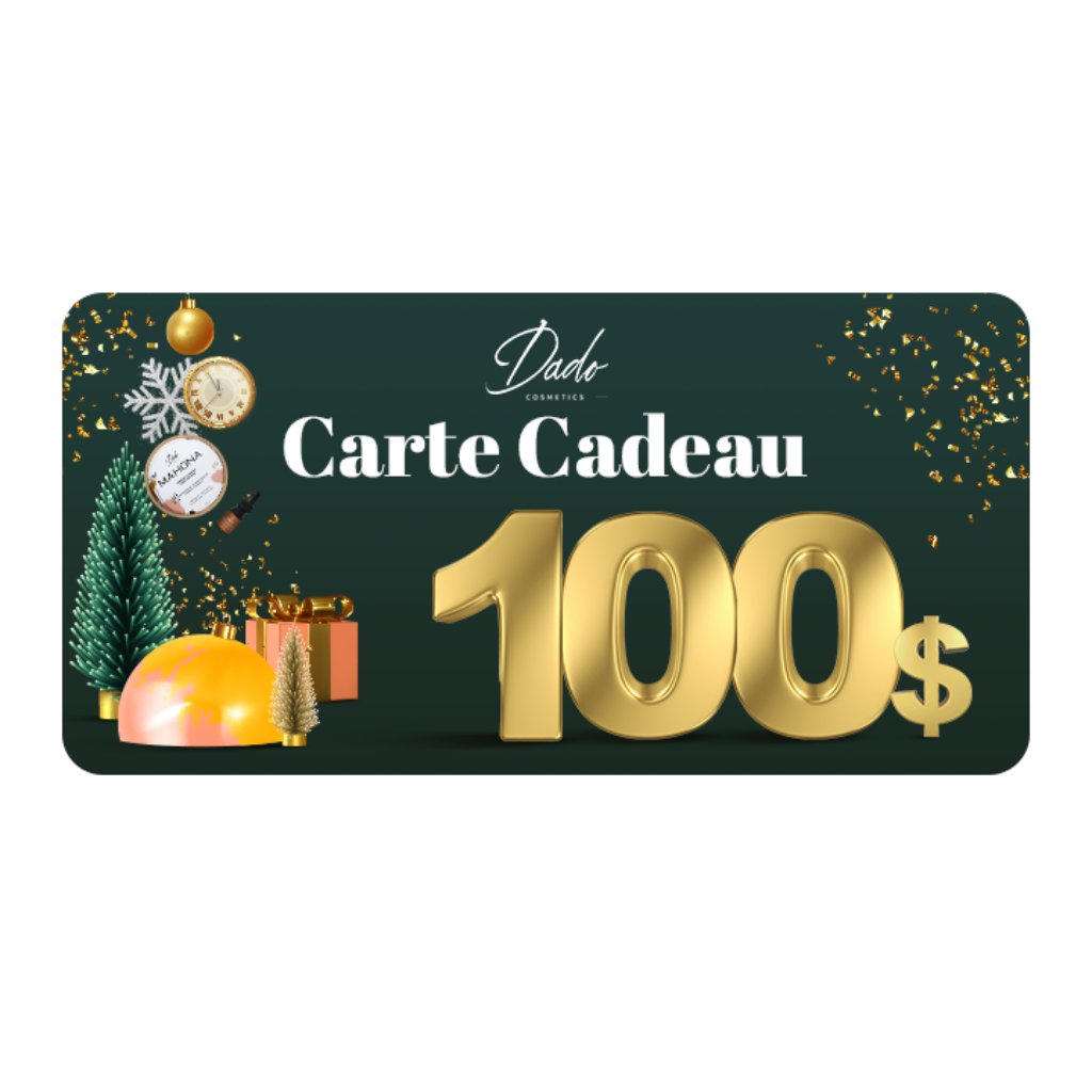Carte Cadeau d'un montant de $100 à valoir sur les soins naturels de Dado Cosmetics