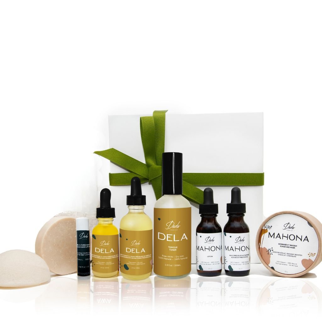 Routine beauté Dela complète de 8 soins naturels pour peau sèche avec un coffret cadeau - Dado Cosmetics